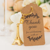 Elegant Gold Plastic Paris Eiffel Tower Keychain Wedding Favors